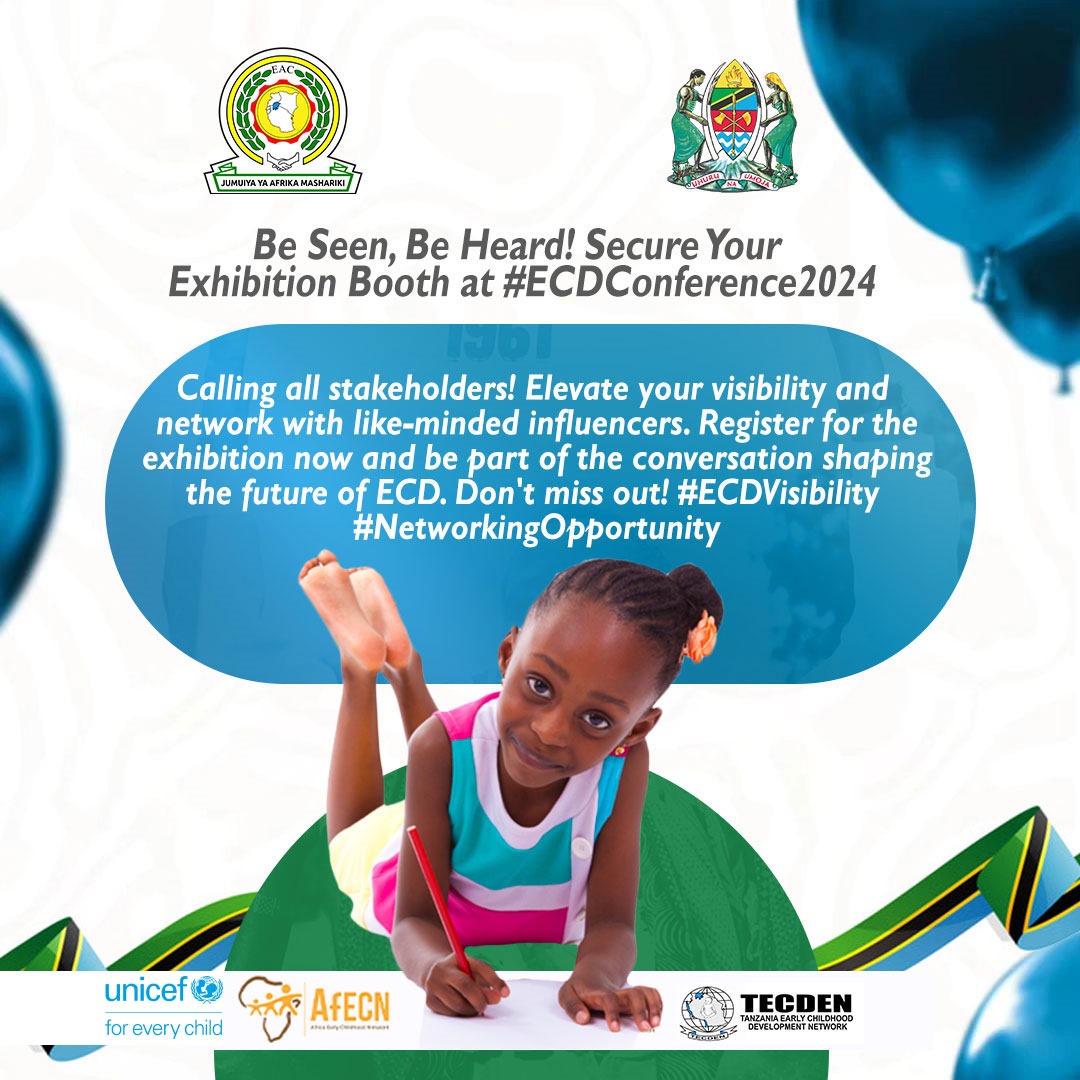 ECDNETWORK's tweet photo. Call for Exhibitions during the Eastern Africa Regional Conference on Early Childhood Development. 

Register by February 25, 2024

Link: https://t.co/6zV1BngHnQ

#ECDConference2024 
#EasternAfricaRegionalConference 
#InvestingInEarlyYears 
#Dar2024 https://t.co/hYgsi02AIH