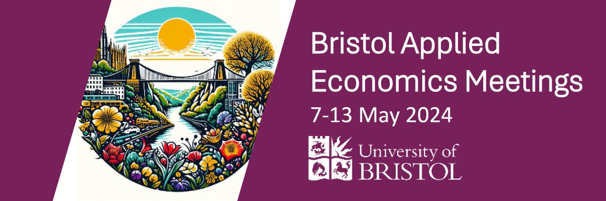 📢Submit your paper and join us for the Bristol Applied Economics Meetings in May📢 1) Development Economics: 7-8 May 24 2) Economic Policy: 9-10 May 24 3) Access to Higher Education: 13 May 24 Submission deadline: 15 Mar 24. All details at baem.info.