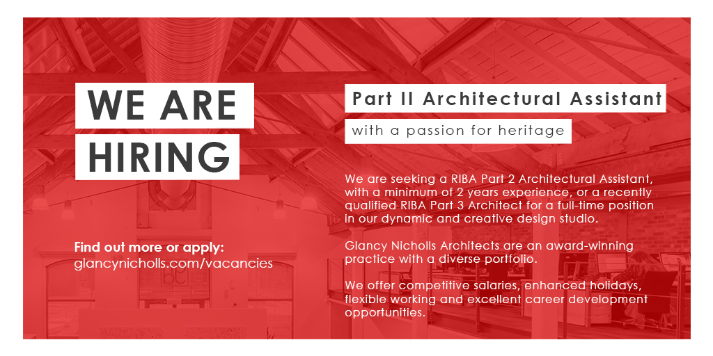 We are hiring a Part II Architectural Assistant who has a passion for heritage to join our Birmingham studio team. Find out more and apply below! 👇

#Architect #architecture #conservation #heritage #birminghamjobs 

glancynicholls.com/studio/join-th…