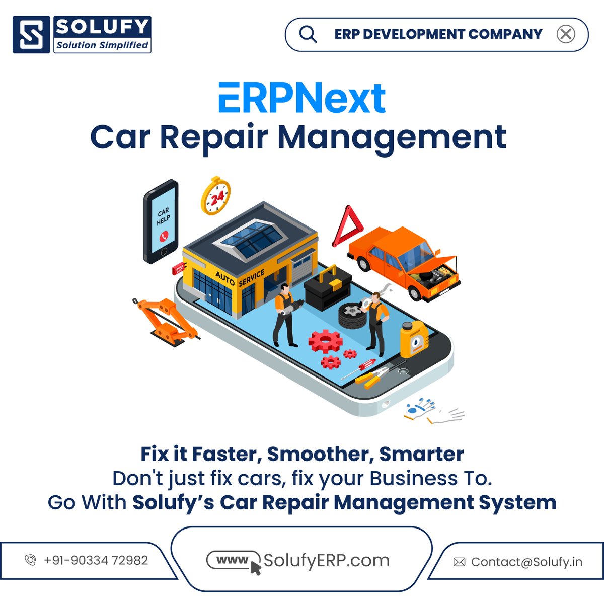 Introducing our #CarRepairManagement App! Tailored for auto workshops, it streamlines operations for enhanced productivity. From service repairs to spare parts management, we've got you covered. #AutoService #GarageManagement #ERPNext

🛒 Buy Now:
app.solufyerp.com/products/car-r…