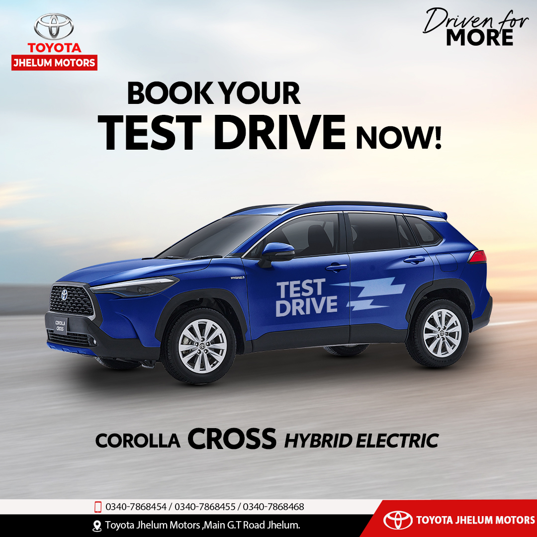 ToyotaJhelum's tweet photo. Experience the future of driving! Book your Toyota Corolla Cross Hybrid Electric test drive today at Toyota Jhelum Motors and elevate your driving experience.
#ToyotaJhelumMotors #ToyotaHybridElectric #TestDrive #BooktestDrive #CorollaCrossHybridElectric #DrivenForMore #Jhelum https://t.co/S1W0sbhThG