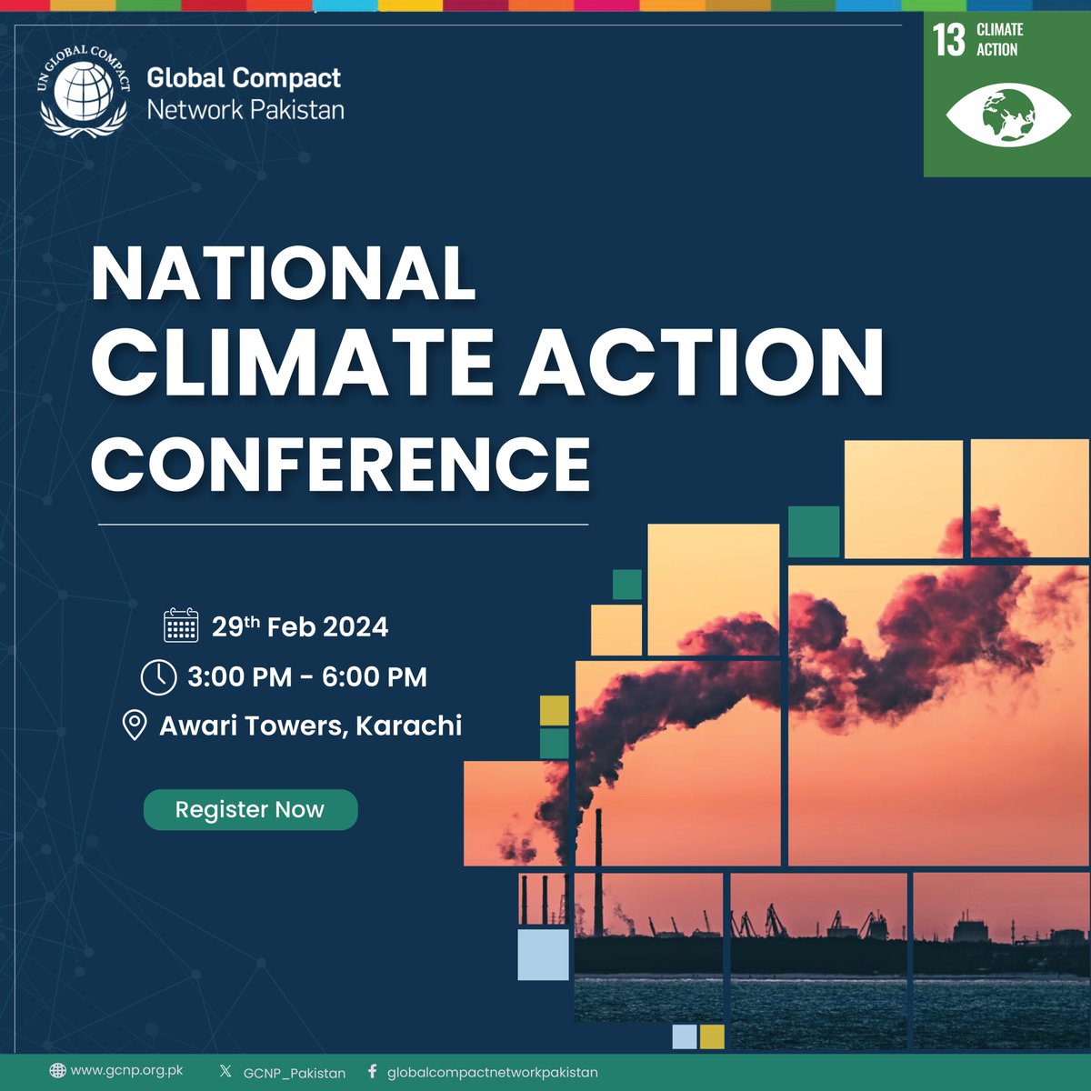 Join us at the Global Compact Network Pakistan's groundbreaking 𝐍𝐚𝐭𝐢𝐨𝐧𝐚𝐥 𝐂𝐥𝐢𝐦𝐚𝐭𝐞 𝐀𝐜𝐭𝐢𝐨𝐧 𝐂𝐨𝐧𝐟𝐞𝐫𝐞𝐧𝐜𝐞 on 29th Feb 2024, at Avari Towers Karachi.
Please click on the below link for registration:
rb.gy/ndd5dp