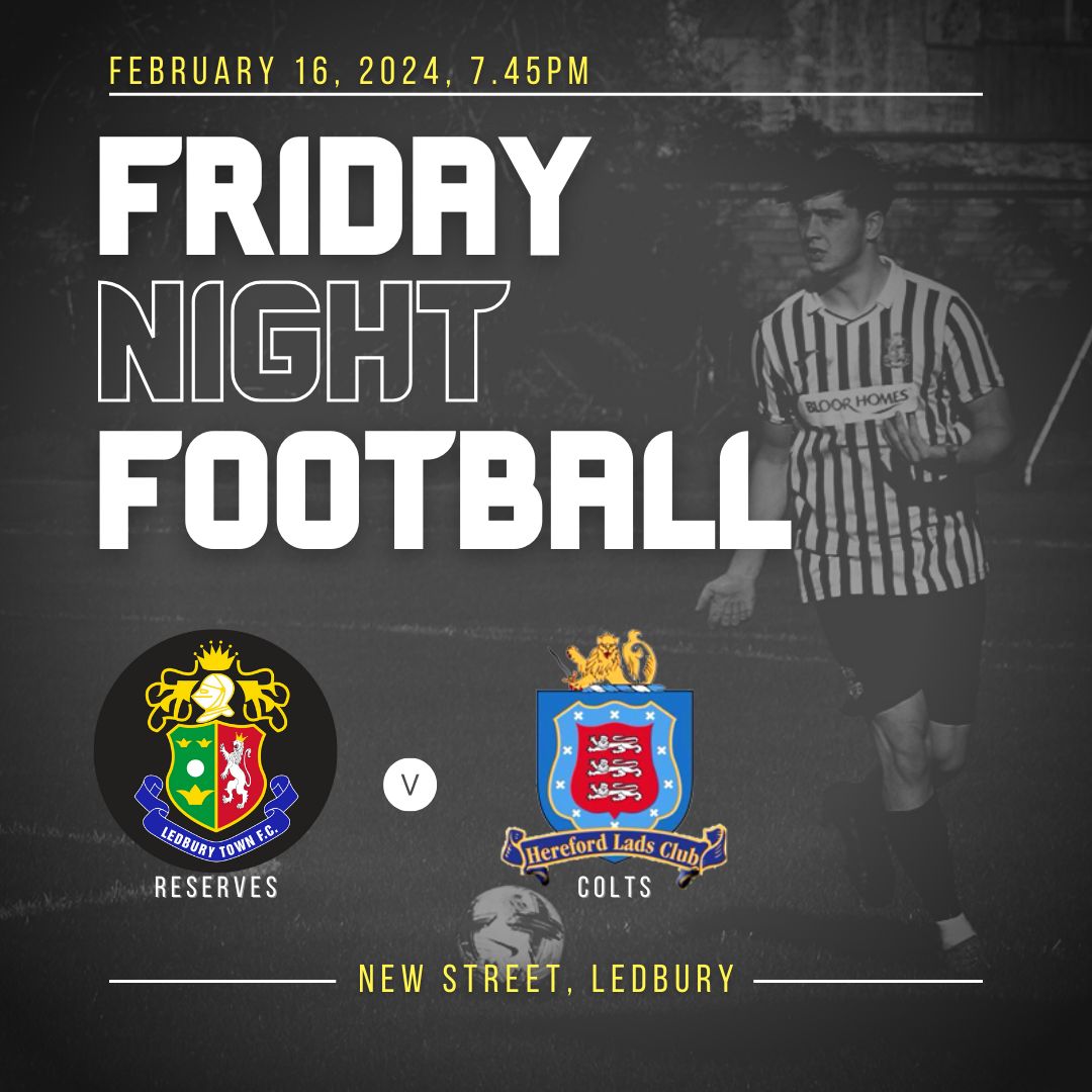 ➡️ FRIDAY: Our Reserves play Lads Club Colts for the fourth time this season! All three previous matches, league and cups, have been close games. It's free entry and the lads would love your support. Start your weekend with us. #OneTown