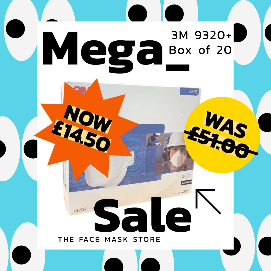 🚨 Mask Alert! 🚨 Grab a bargain on 3M 9320+ FFP2 Masks! 🎭 Box of 20 now ONLY £14.50 - down from £51.00! Limited stock with a short expiry of 15/05/2024. Stay safe for less! 💷✅ #FaceMaskDeal #3m9320 #CovidIsAirborne #CovidIsNotOver #MaskUp 🛒 Shop now thefacemaskstore.co.uk/3m-9320-face-m…