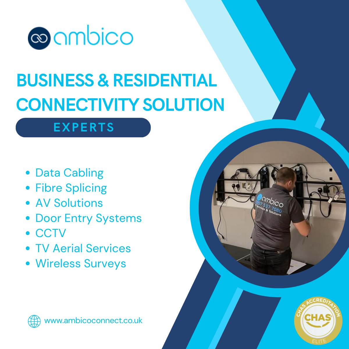 Ambico Services Limited (@ambicolimited) on Twitter photo Introducing our Ambico Connect team!
Experts in business and residential connectivity solutions.
๐จโ๐ง #DataCabling
๐ #FibreSplicing
๐ #AVSolutions
๐ #DoorEntrySystems
๐น #CCTV
๐บ #TVAerialServices
๐ถ #WirelessSurveys
โ๏ธ sales@ambico.co.uk
๐ +0207 537 7080 Introducing our Ambico Connect team!
Experts in business and residential connectivity solutions.
๐จโ๐ง #DataCabling
๐ #FibreSplicing
๐ #AVSolutions
๐ #DoorEntrySystems
๐น #CCTV
๐บ #TVAerialServices
๐ถ #WirelessSurveys
โ๏ธ sales@ambico.co.uk
๐ +0207 537 7080