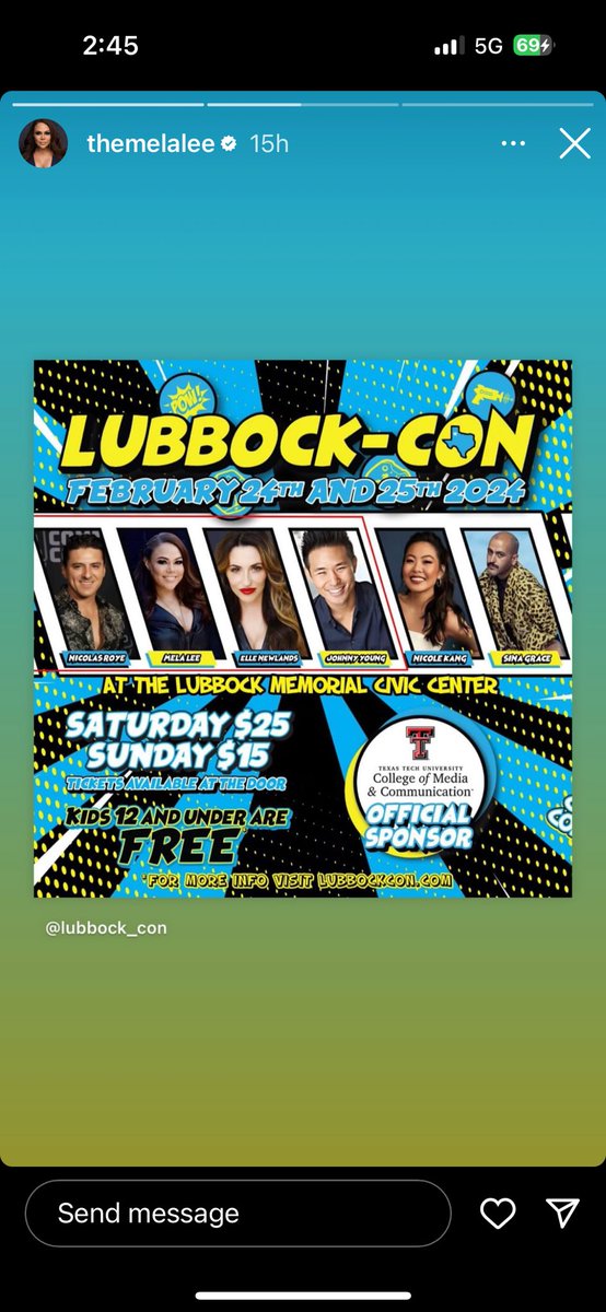 #Lubbock #TEXAS I’ll be seeing you soon with my friends @LubbockCon @TheNicolasRoye @TheMelaLee @ElleNewlands party time!
