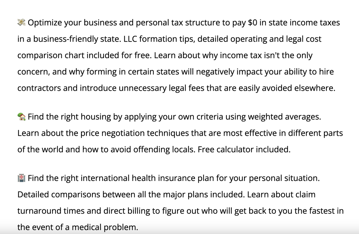 ben_makes_stuff's tweet photo. β
Added more detail to the contents section for https://t.co/R48moluzR2, particularly around LLC formation and health insurance. Thanks @xsvfat for the suggestion #leavetheus #buildinpublic https://t.co/9xZBqNPJ3L