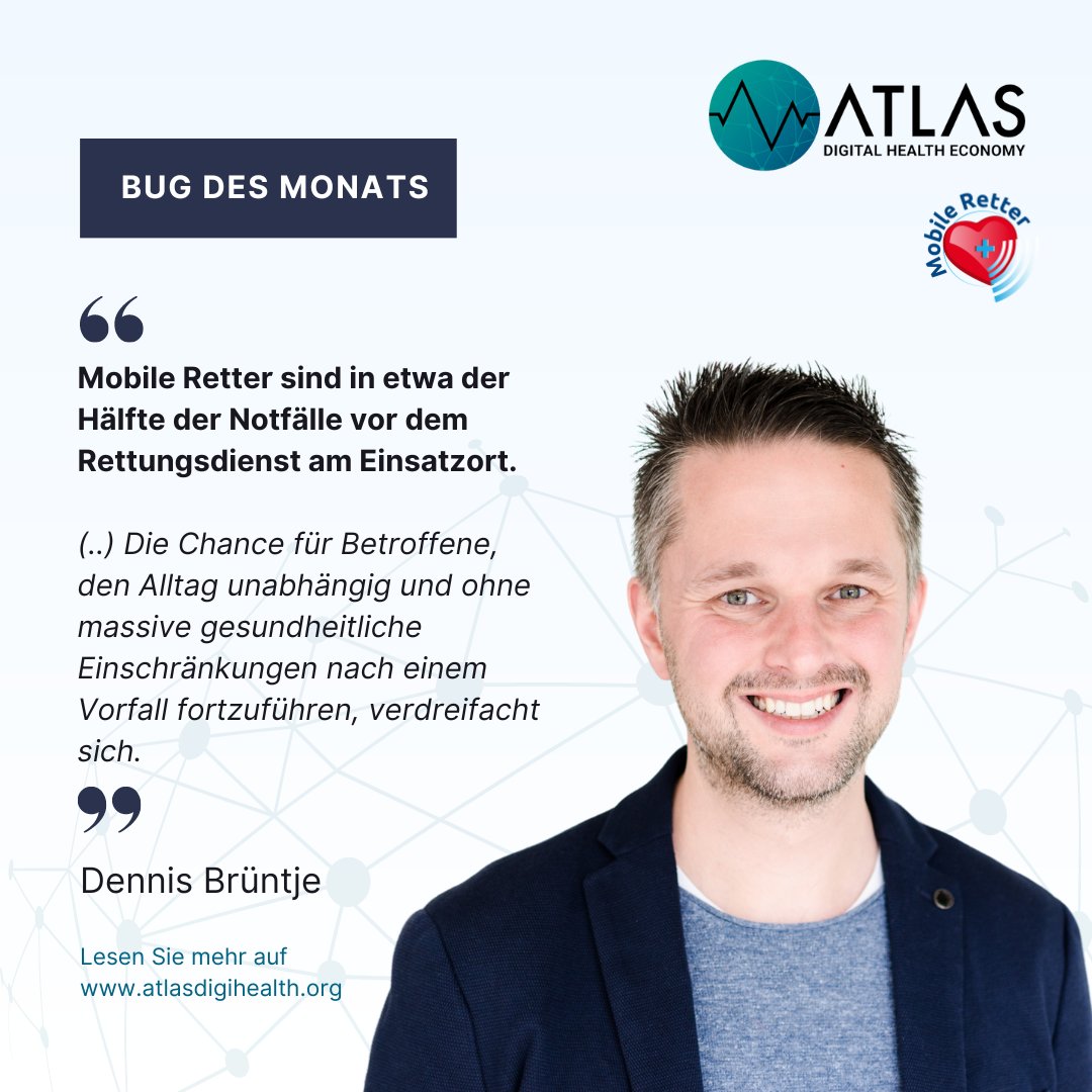 Der Verein <a href="/MobileRetter/">Mobile Retter</a> unterstützt Träger des Rettungsdienstes bei der Einführung der Smartphone-basierten Ersthelfer-Alarmierung – und trägt so dazu bei, dass Helfer im Notfall schneller vor Ort sind. 

Hier geht es zum Interview: lnkd.in/esFVmArU
#ersthelfer <a href="/Dan_Nice/">Dennis Brüntje</a>