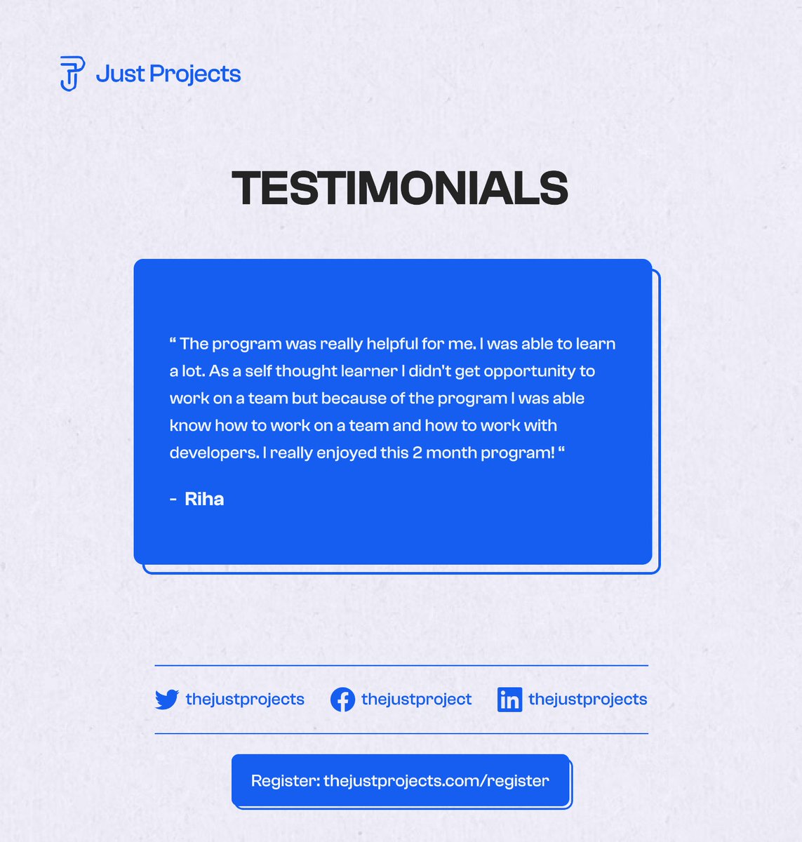 TheJustProjects's tweet image. Name: The Just Projects
What the Lord has done for us: He has helped us train hundreds of people and get them started in tech completely free.

Start your journey today: thejustprojects.com/register