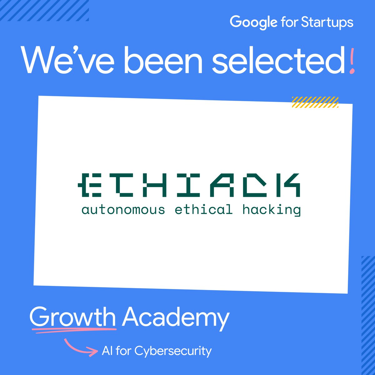 Google chose 17 cybersecurity startups to accelerate. And Ethiack is one of them 🏆

We’re now part of the @GoogleStartups Growth Academy: AI for Cybersecurity!

Read more on Google’s blog: blog.google/outreach-initi…

#GrowthAcademy #AIforCybersecurity