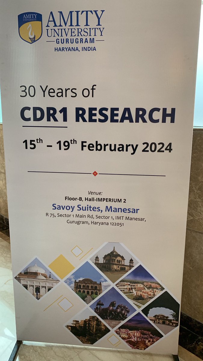 Delighted to be in India and speaking at the 30 years of Cdr1 conference. The conference goodie bag is awesome @AmityUni