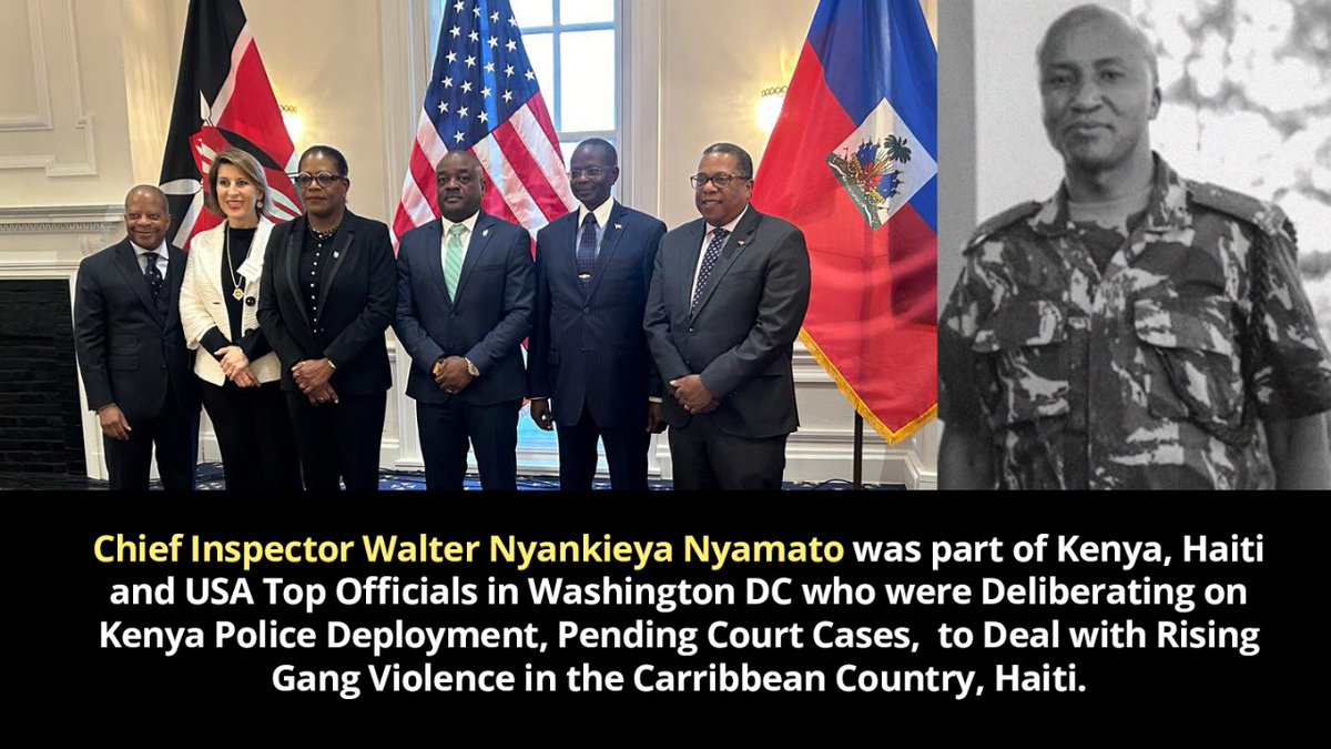 Chief Inspector Walter Nyamato, was part of the Kenyan entourage to the US that was mandated with deliberation of the Haiti Kenyan mission with officials from Haiti, pending a Court ruling on the same #Haiti #KenyaPolice