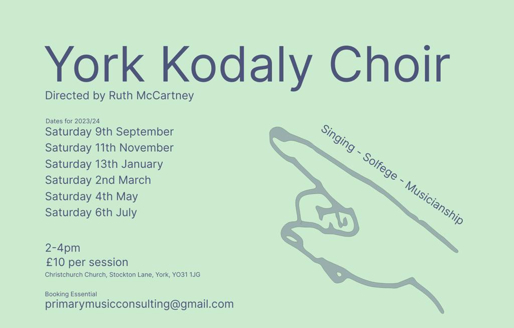 York Kodaly Choir Saturday March 2nd
Material will be chosen from traditional &amp; folk repertoire &amp; introducing 6/8 to our partnered rhythm game.
Who wants to improve their own sight reading intervals &amp; individual musicianship a fun way #Kodaly <a href="/KodalyUK/">BritishKodályAcademy</a>        PLEASE SHARE