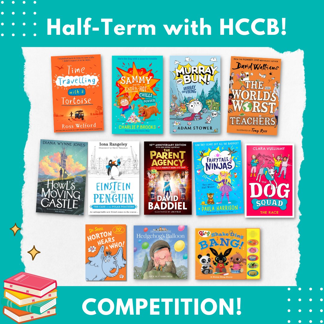 ✏️📚 Half-Term with HCCB - Competition! 📚✏️ This half-term we're offering 1 lucky winner win a huge half-term bundle - 12 of our brilliant brand new books! Simply head to bit.ly/49xUZG0 to enter! Ends midnight 25th Feb. 📚💙