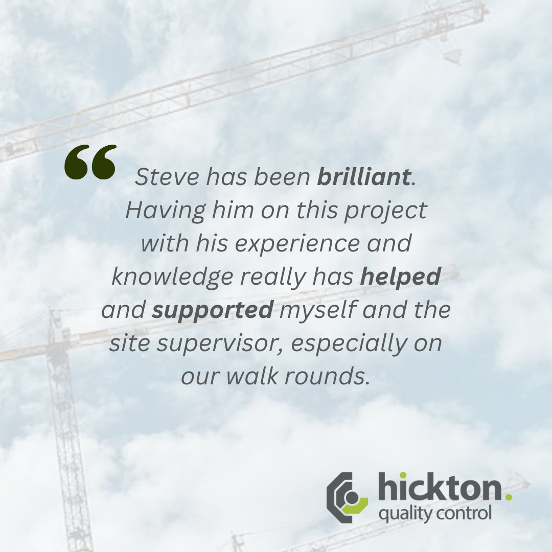 We received fantastic feedback from one of our clients, highlighting Steve Green, our Clerk of Works for his incredible support. 

#Feedback #ClerkofWorks #NECSupervisor #HicktonQualityControl
