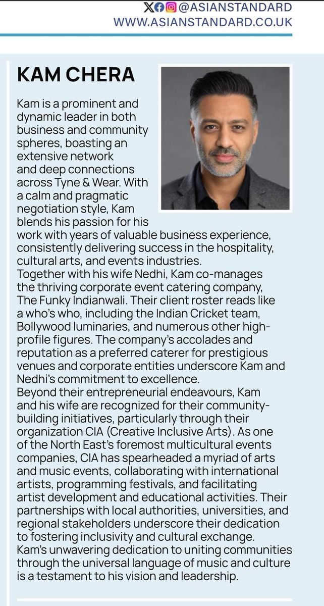 Thank you to <a href="/AS_North_East/">Asian Standard News (North East)</a> for recognising my achievements as one of the “North Easts Most Influential Asians of 2023”.

Absolutely privileged &amp; honoured to be included in the same list as some incredibly inspirational &amp; influential people, some of who are dear friends.