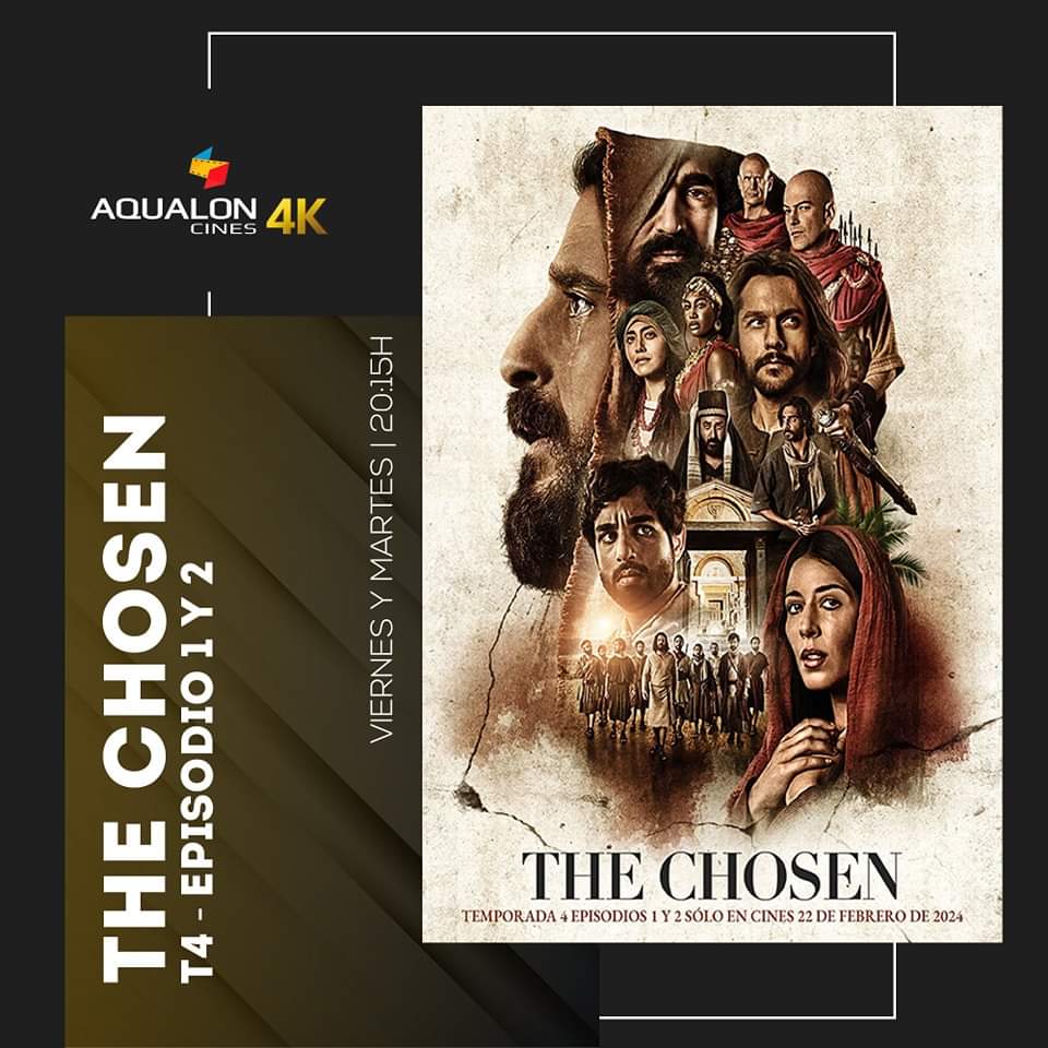 🎥Cines Aqualon acoge la emisión de los dos primeros episodios de la temporada 4 de la serie The Chosen.

🍿Este viernes 16 y el martes 20 de febrero a las 20:15 horas.

📲Compra de entradas: cinesaqualon.com

#cinesaqualon4k
