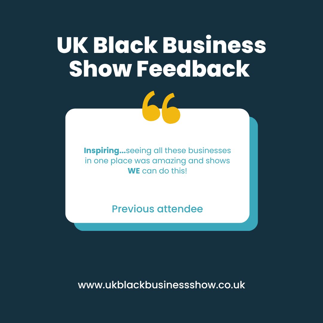If you ever needed a reason to attend the UK Black Business Show, here it is 🤩 Whether you're a business owner looking to network with like-minded individuals or a supporter of black businesses, the UK Black Business Show is open to all! Join us here➡️ow.ly/WNr650QAhLl
