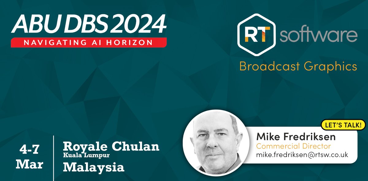 🌟 Excited for ABU BDS 2024 in Kuala Lumpur! 🌟 Our Commercial Director, Mike Fredriksen will be teaming up with Tiara Vision for the show. Do you have questions about broadcast graphics? Don't hesitate to swing by for a chat and discover what's new! #ABUBDS2024 #TiaraVision