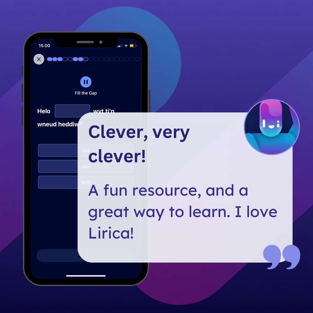 🌟 What our users are saying about the new Welsh course on Lirica

💬 Have you tried it yet? Let us know what you think!

#learnwelsh #dysgucymraeg #miwsig #languagelearning