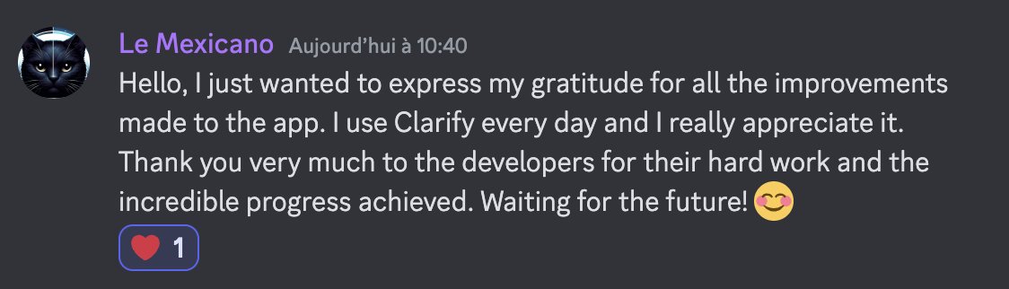 Another day, another happy user 🕵️

What are you waiting for to use <a href="/ClariFi_it/">ClariFi 🔎</a>?