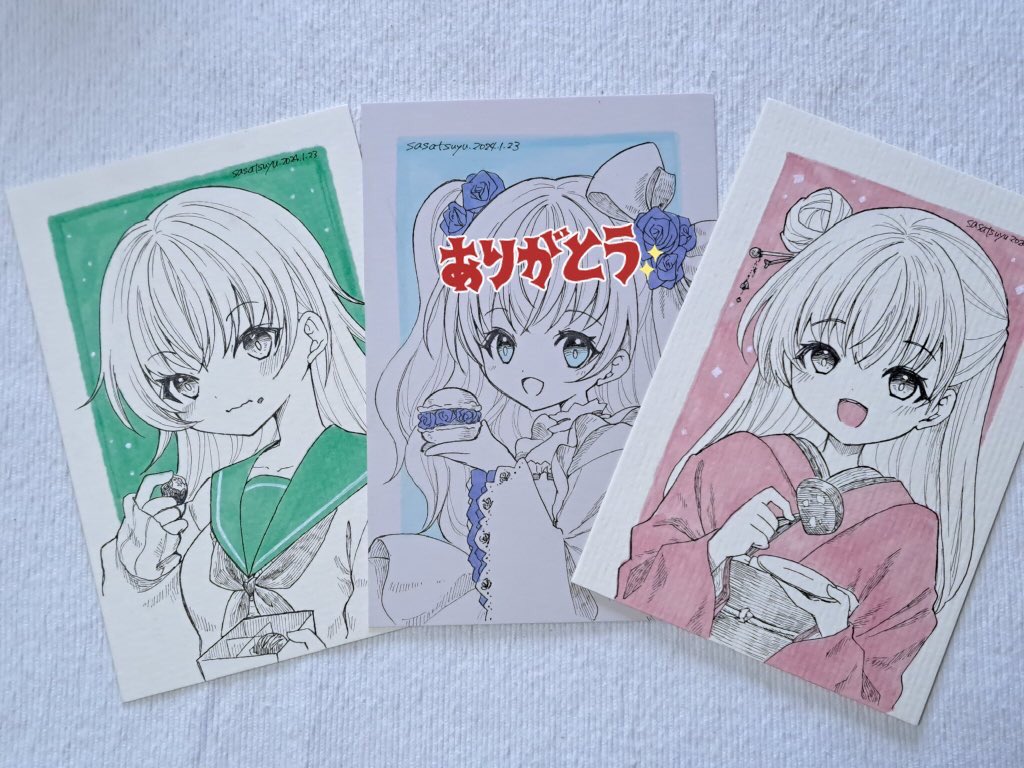 お迎えくださった方ありがとうございます!
展示絵はもう1点、バレンタイン終わっちゃったけどご縁があれば嬉しいです☺️
この娘がチョコ誰かにあげるわけでもなく自分で食べちゃったドローイングも併せてお楽しみいただければ…w和服ちゃんもよろしくです🙏 