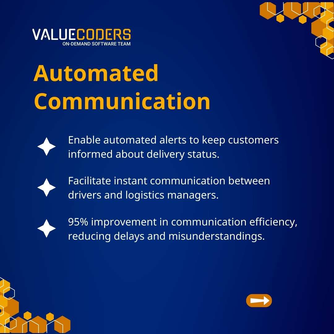 ValueCoders's tweet image. Revolutionize your logistics with a driver app! Boost delivery efficiency by 20% and cut operational costs by 15% with our software. 🌐 Explore more: valuecoders.com/industries/log…

#LogisticsTech #TransportationSoftware #SoftwareDevelopment #ValueCoders