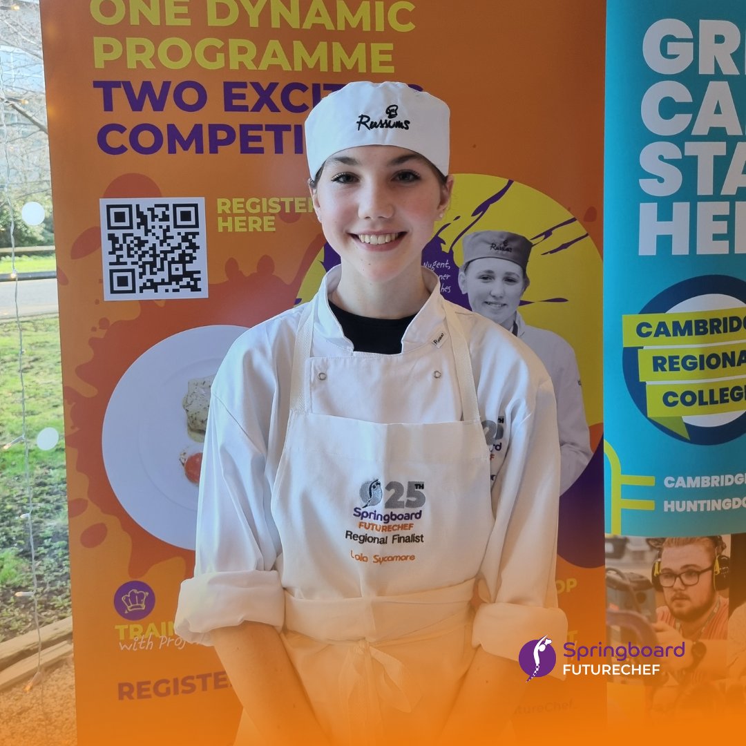 SBFutureChef's tweet image. We held our tenth Regional Final in the East of England at @CRC_College! 🍽️

Well done to all our competitors, and a huge congratulations to our winner Lola 🏆

Lola will be mentored by Steve Walpole ahead of the National Final ✨

#FutureChef25Years #SpringboardFutureChef