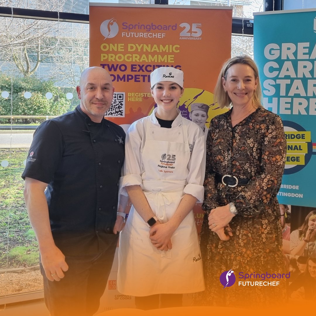 SBFutureChef's tweet image. We held our tenth Regional Final in the East of England at @CRC_College! 🍽️

Well done to all our competitors, and a huge congratulations to our winner Lola 🏆

Lola will be mentored by Steve Walpole ahead of the National Final ✨

#FutureChef25Years #SpringboardFutureChef