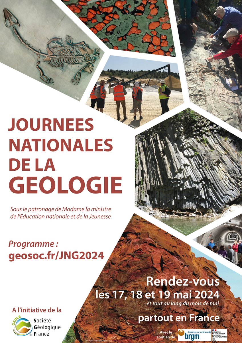 👉 Lancement des 6ème Journées Nationales de la Géologie - 17, 18 et 19 mai 2024 et tout au long du mois de mai 🔹 Vous pouvez dès maintenant soumettre vos propositions d'évènements : vu.fr/Okdx