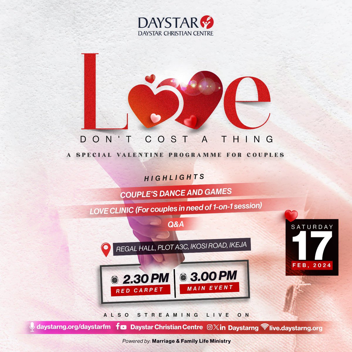 kunle1004's tweet photo. As we prepare for the Valentine's program, we have set up a place for you and friends to drop your questions anonymously.

https://t.co/l17csNsVh9 

Click the link, type in your question and also vote for questions you want answered.

Plan to attend with your spouse or intended. https://t.co/YcVR7T3csA