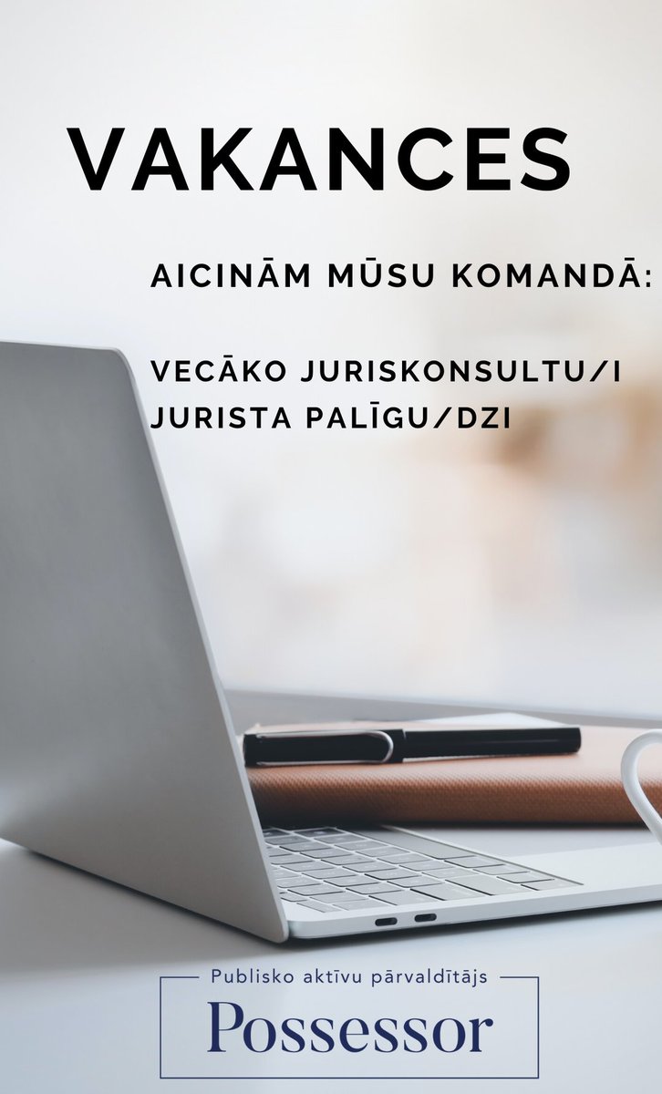 #Teirdarbs 

Pieteikumu iesniegšanas termiņš 29. februāris.

Vairāk par nepieciešamo kvalifikāciju un mūsu piedāvājumu mājas lapā possessor.gov.lv/par-mums/vakan…