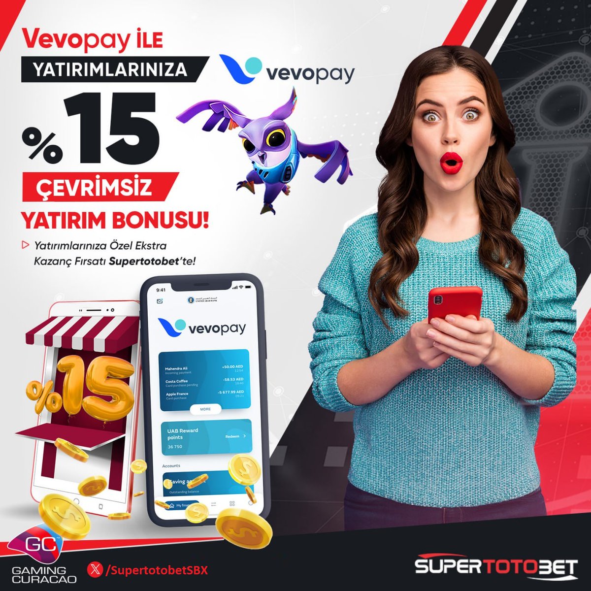 Süpertotobet'te Yatırımlarınızı Vevopay ile yapın anında %15 çevrimsiz bonus kazanın !

En hızlı şekilde hem yatırımlarınızda hem çekimlerinizde beklemeden işlemleriniz anında onaylansın!