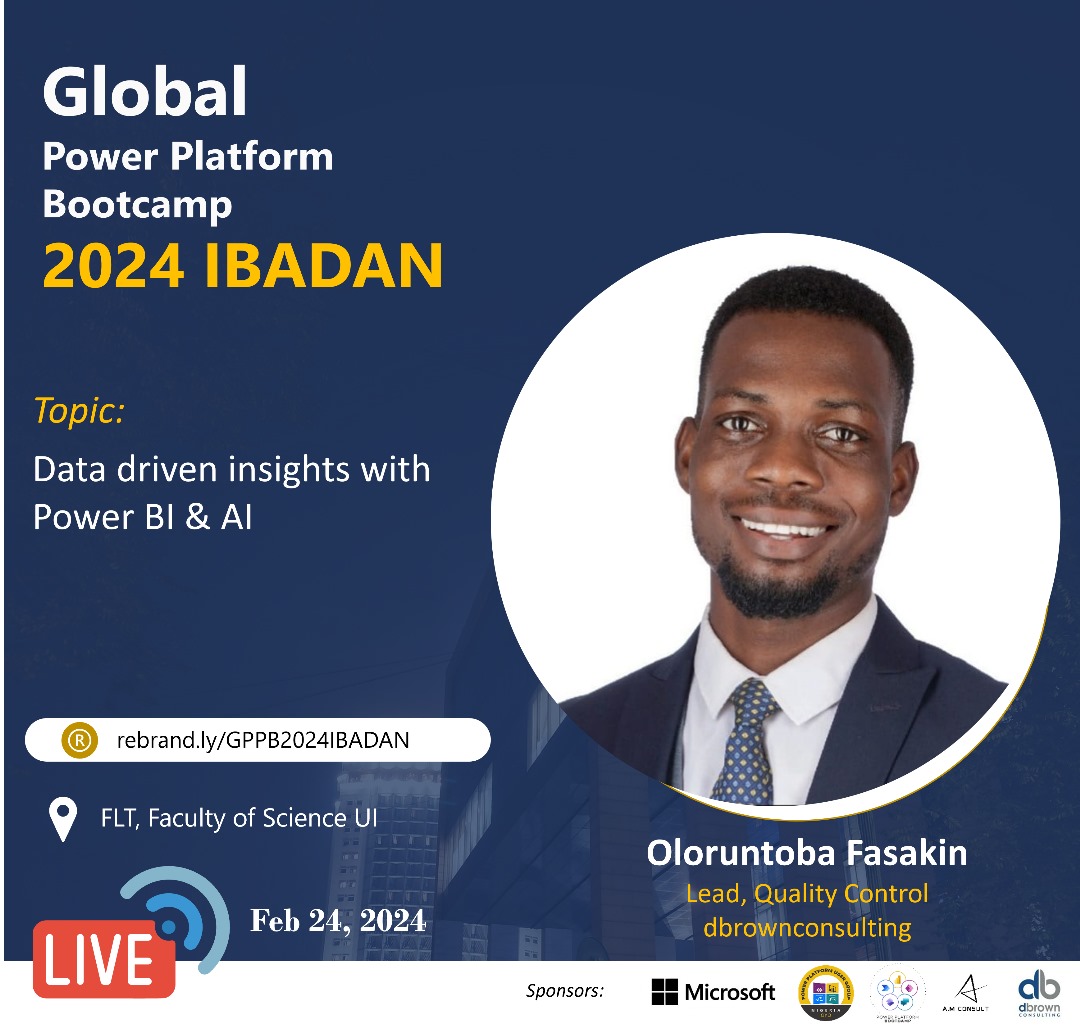 Dive into the world of data with us at #GPPBootcamp2024 🌍 Join @_teevoc as they unravel the power of Power BI & AI to transform raw data into actionable insights. Let's decode the future of data analytics together! Register here: rebrand.ly/GPPB2024IBADAN #GPPB2024IBADAN