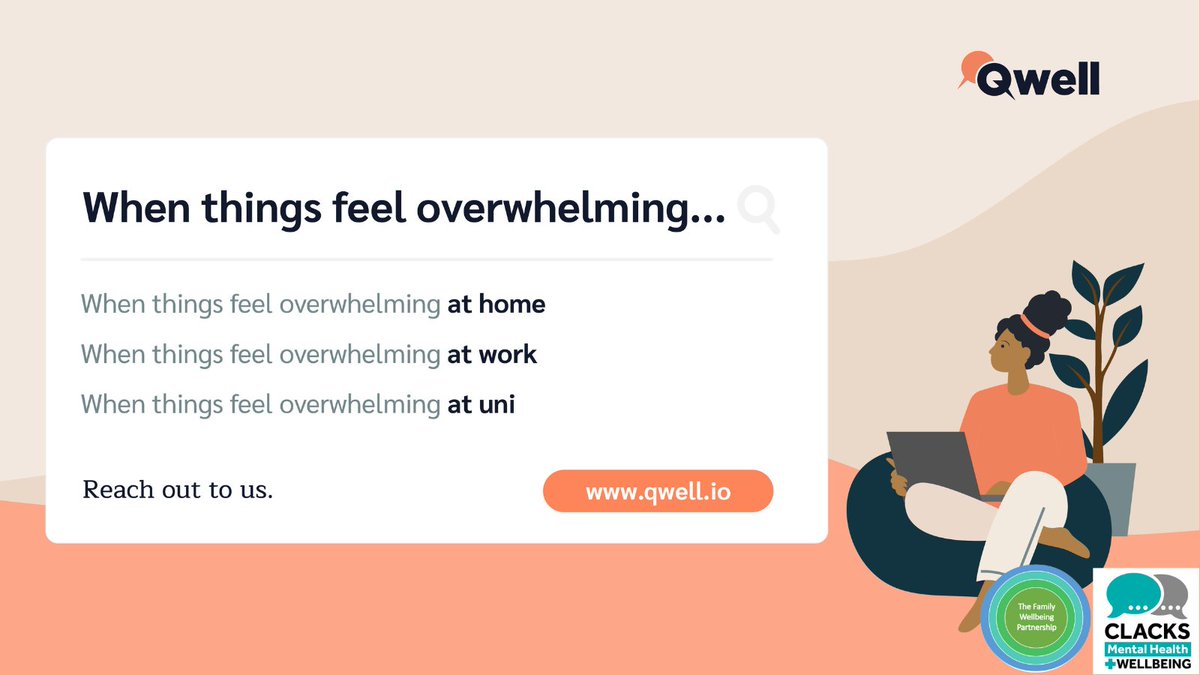 Being a parent is hard and sometimes we all need a helping hand to get through the day. If that’s you, from Monday 19th February you can register at qwell.io for support with no fees, no waiting list and no judgement #MHWBClacks