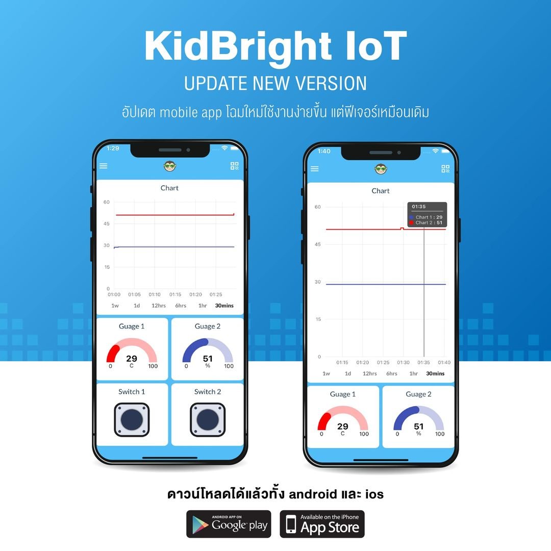 NECTEC's tweet photo. #KidBright IoT อัปเดต mobile app โฉมใหม่ใช้งานง่ายขึ้น
ดาวน์โหลดได้แล้วทั้ง android และ ios
📷android >> https://t.co/VrV6qFBIDS...
📷ios >> https://t.co/OAFt7nRaA1 https://t.co/8sptWss6hf