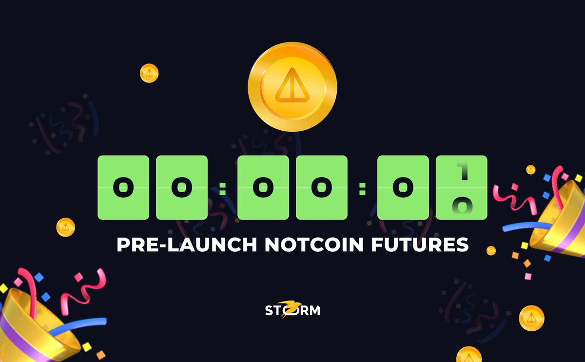 💎 Notcoin Pre-Launch Futures market is now LIVE!

➡️ Trade on app.storm.tg/trade/1mNOT-F_…

🎁 To celebrate the occasion, we are launching an airdrop of $jUSDT &amp; $STORM tokens worth $1,000

1️⃣ Follow us <a href="/storm_trade_ton/">Storm Trade ⚡️</a>
2️⃣ Tag 3 friends
3️⃣ Like and retweet this tweet
4️⃣ Drop your TON