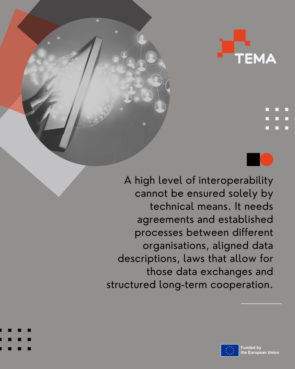 temaproject_eu's tweet photo. Despite the #data wealth online, many factors contribute in poor #datasharing among public administrations and other organisations, resulting in limiting #innovation. What are the key areas to be taken into account when talking about #interoperabledata sharing?🤔
#TemaEU https://t.co/Pc3U4gkKHO