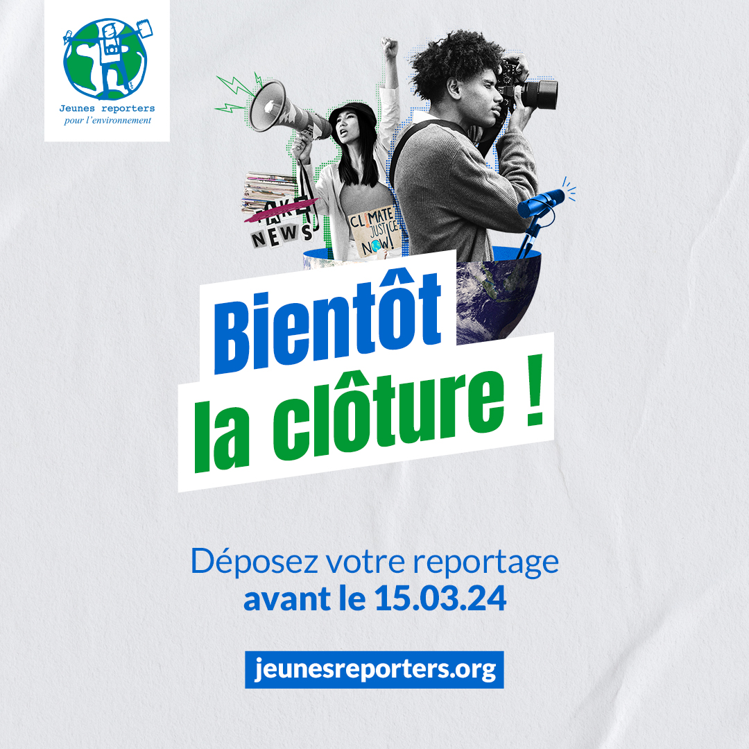 📣Vous avez entre 11 et 25 ans ? Il est encore temps de participer à Jeunes Reporters pour l’Environnement en réalisant un reportage de solutions 🎙📹📰 en lien avec les #ODD.🌍 🗓 Déposez votre reportage avant le 15 mars 2024 ! 👉 jeunesreporters.org