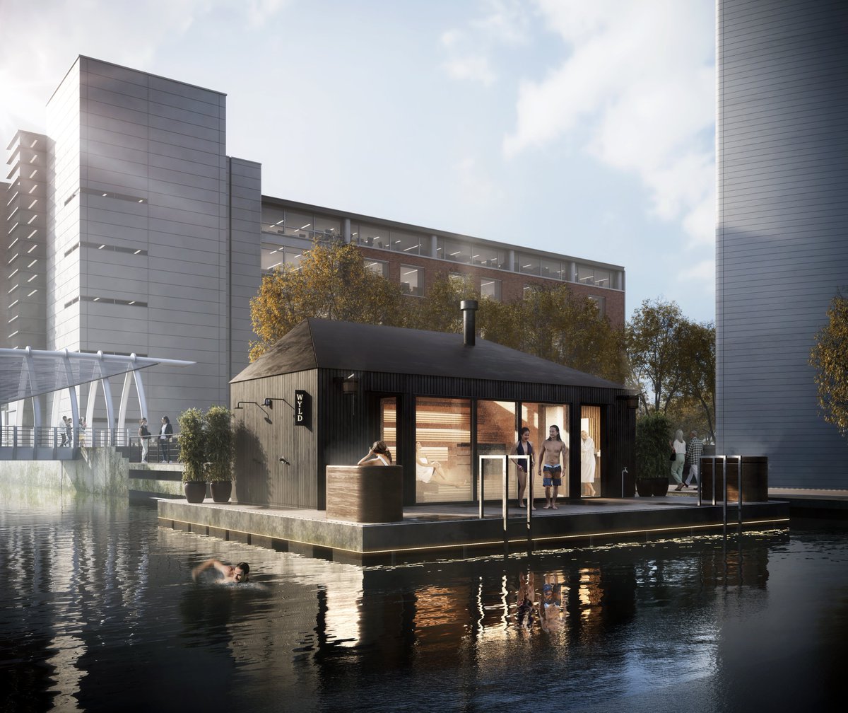 PLANNING SUBMITTED for the UK's first public floating sauna at Liverpool Waters The WYLD Sauna experience @Lpool_Waters will include: A 30-person sauna Ice baths Waterfall showers Outdoor seating Access to the water for the ultimate swim-sauna experience peelwaters.co.uk/news/wyld-saun…