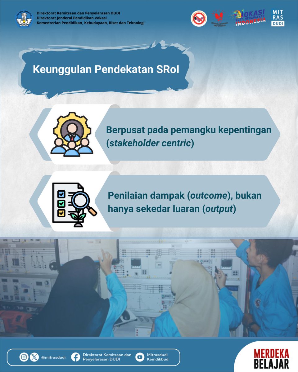 mitrasdudi's tweet photo. Pada tahun 2023 lalu, Direktorat Mitras DUDI bersama Direktorat SMK melaksanakan evaluasi program SMK PK Skema Pemadanan Tahun 2022 menggunakan metode Social Return on Investmen (SRoi). Tapi sebelumnya, #MitraVokasi sudah tahu belum sih apa itu SRoI? Yuk, simak postingan di atas! https://t.co/MjhG0TVzJb