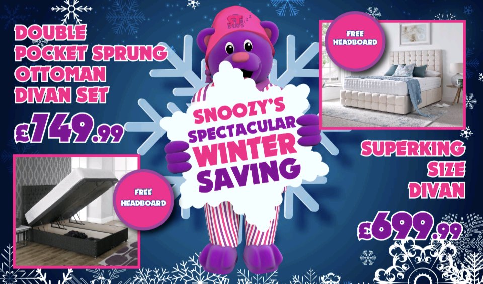 Beds, mattresses and bedroom furniture! We have it all covered in our winter spectacular savings 😃

There is still time to take advantage of our in store deals so you keep warm and cosy at a bargain price this Winter! Visit our store to find out more.

sleeptightbeds.org