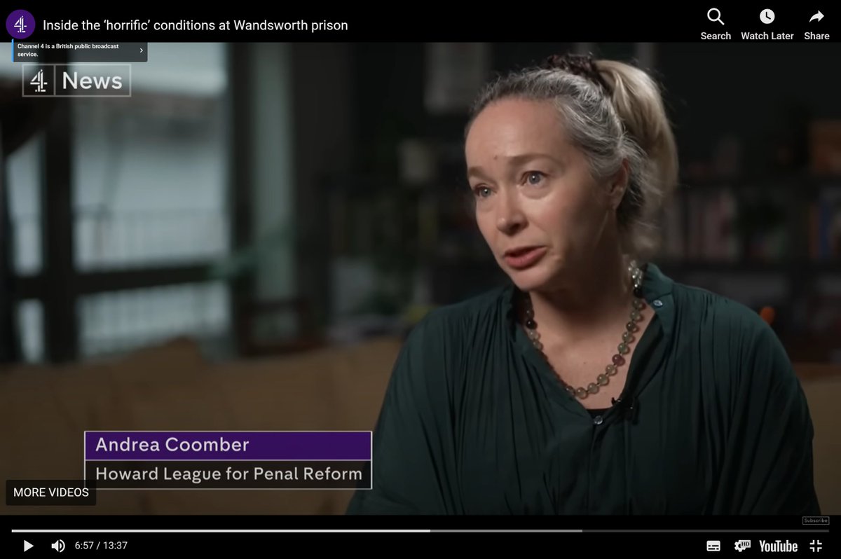 Last night, our Chief Executive, Andrea Coomber KC (Hon.), was interviewed by @Channel4News as part of their harrowing investigation into conditions in Wandsworth. 'These are inhabitable places. They are squalid, unsuitable for human habitation, and yet we're piling more and…