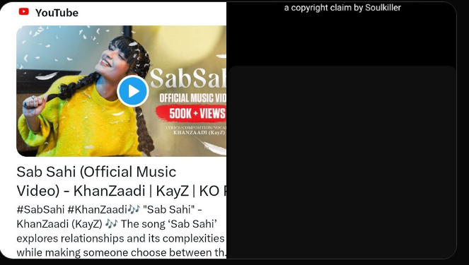 KattarKa18348's tweet photo. #KhanZaadi Song #SabSahi Deleted By YouTube, Due To Copyright, Claim By SoulKiller.. #Aumar #AbhishekAvengers https://t.co/YJPG6D6L69
