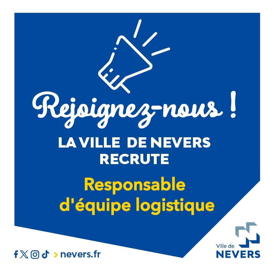 🤝 La Ville de #Nevers recrute un responsable d'équipe logistique H/F Rejoignez-nous en candidatant à l'offre ici 👇 swll.to/neversrecrute