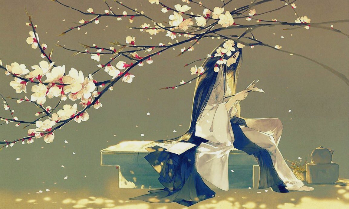 🌿De s’obstiner à partir
      Je veux empêcher cette personne
      Ô fleurs de cerisier
      Tombez en nuages tels
      Qu’on ne reconnaisse plus le chemin !

Poète japonais anonyme