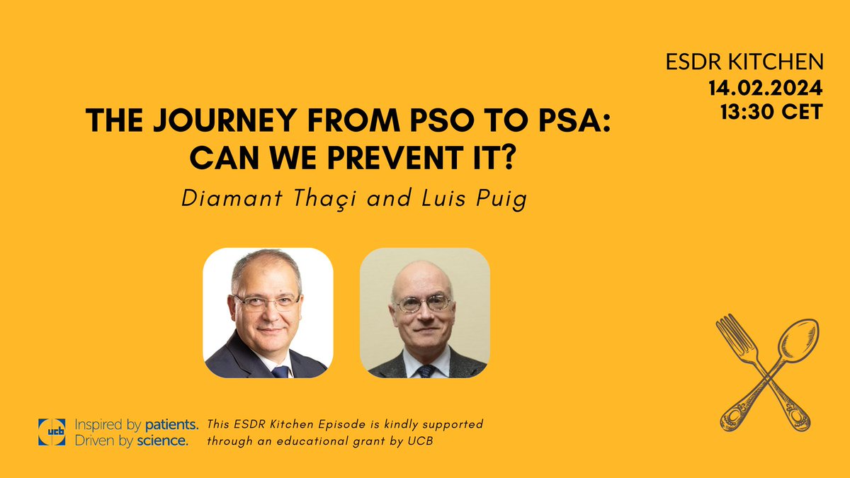 Our 60th episode of #ESDRkitchen was a friendly debate between Profs. Diamant Thaçi and Luis Puig whom we warmly thank! The webcast is now open access and available on our YT channel and website youtu.be/xBMiiebDd90 #skinscience #skin #dermatology #dermtwitter