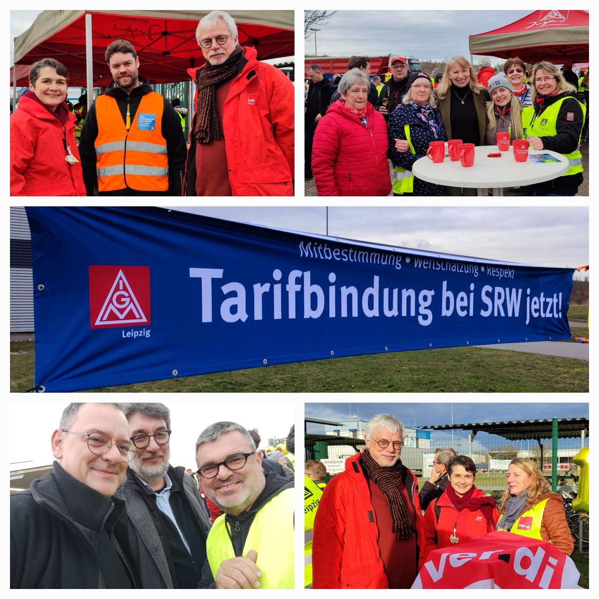 dgb_sachsen's tweet photo. Große Unterstützung der Streikenden heute bei SRW metalfloat in Espenhain. Seit 100 Tagen streiken die Kolleginnen und Kollegen für einen #Tarifvertrag. Es geht um #Mitbestimmung, #Wertschätzung und #Respekt! Wir stehen an eurer Seite! #Tarifwende jetzt! #Tarifbindung #Sachsen https://t.co/nj4pxaGFWg