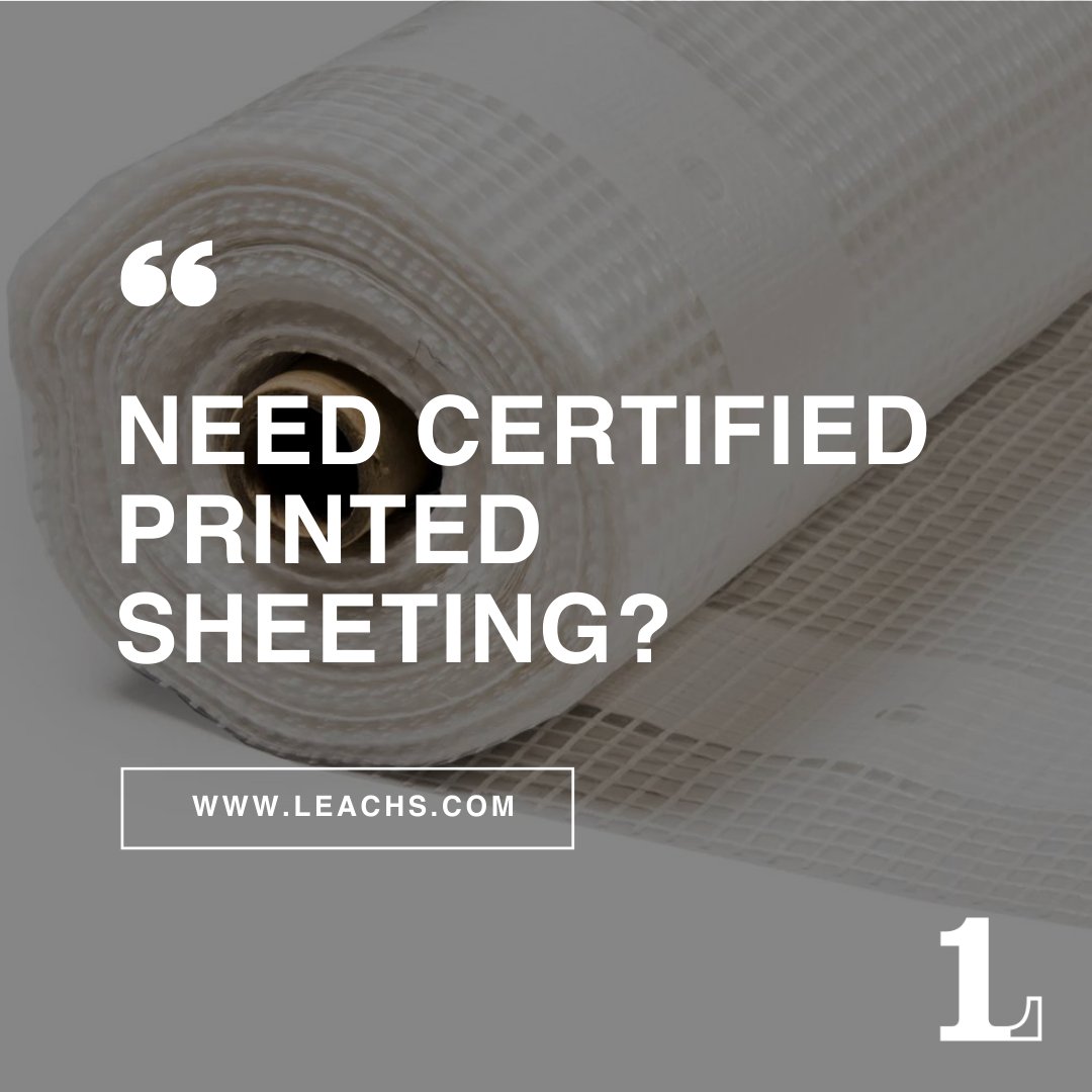 LeachsSafety's tweet photo. Need Certified Printed Sheeting? We can provide custom printing on all our sheeting, including certified flame retardant rolls! Email sales@leachs.com
for a quick and simple quote!
>> https://t.co/sRMD8OVcOf
#sheeting #printing #leachs #heightsafety #scaffolding https://t.co/H7gaMUKgAZ