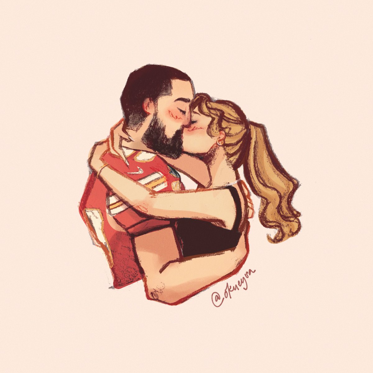 oku_eysa's tweet photo. karma is the guy on the chiefs ❤️✨

#taylorswift #traviskelce #tayvis #swiftie #taylorswiftart #taylorswiftfanart #illustrations #art #okueysa https://t.co/U69D1EsVkn